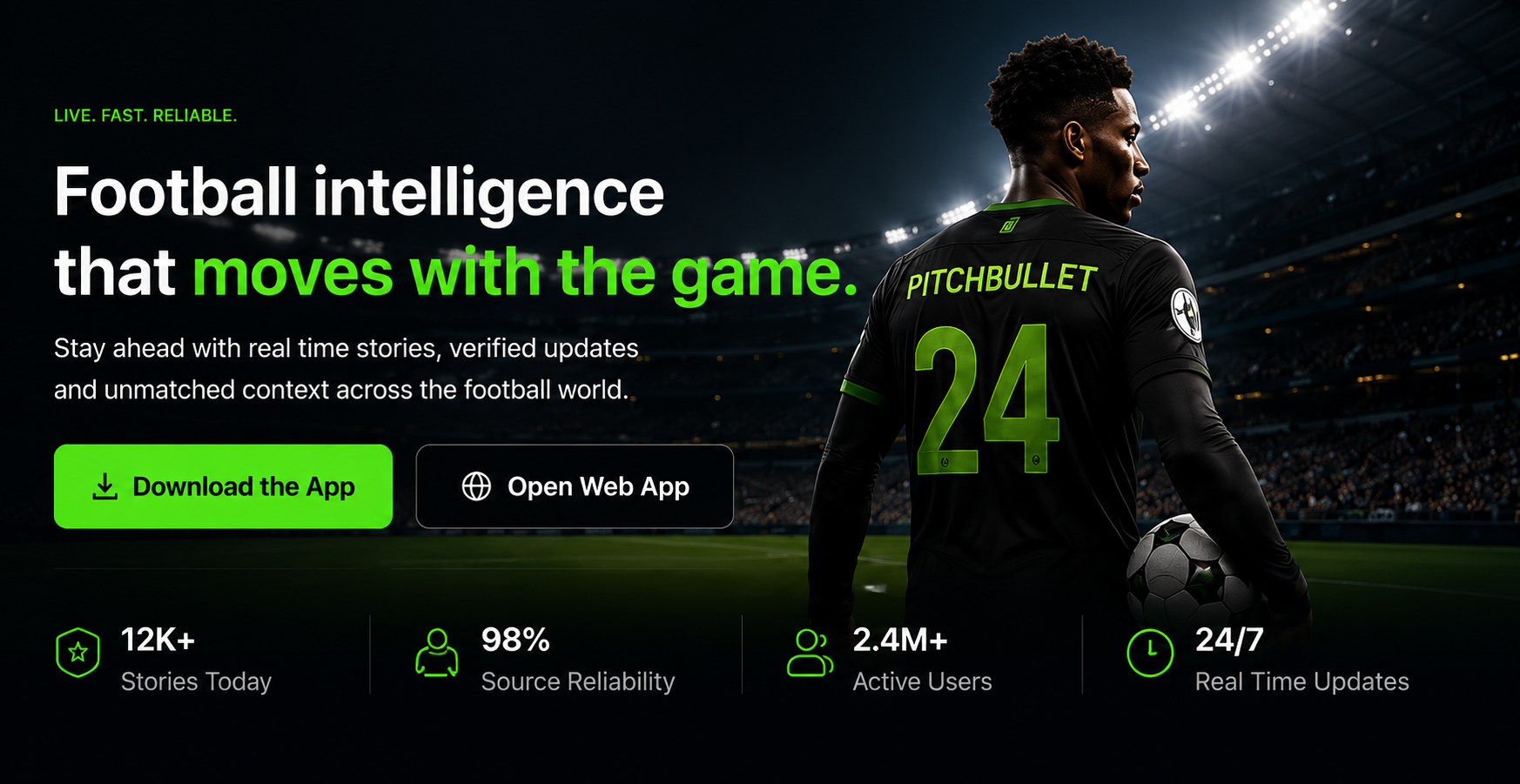 PitchBullet — Football intelligence that moves with the game